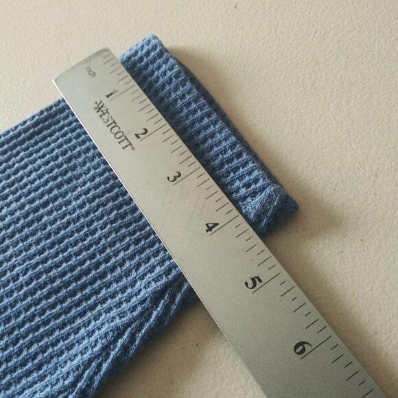 Terra & Sky women's size 1X blue waffle knit sweater - Picture 5 of 12